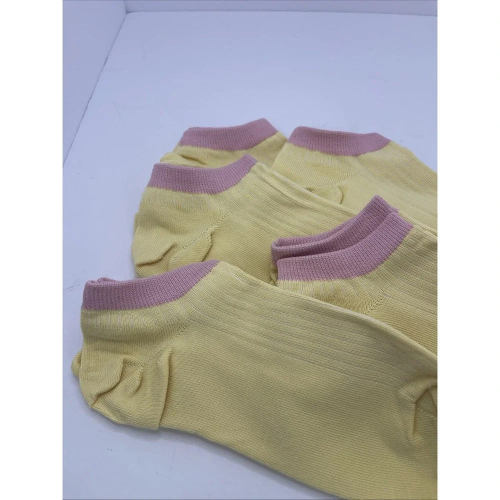 5 Pairs Unisex‎ Ankle Socks Comfortable Everyday Low Cut Sport Yellow And Pink